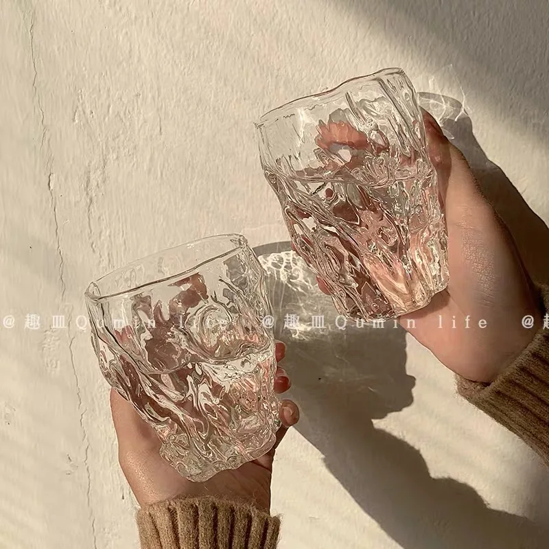 Круглая стеклянная чашка для воды домашняя уникальная фруктового сока и чая