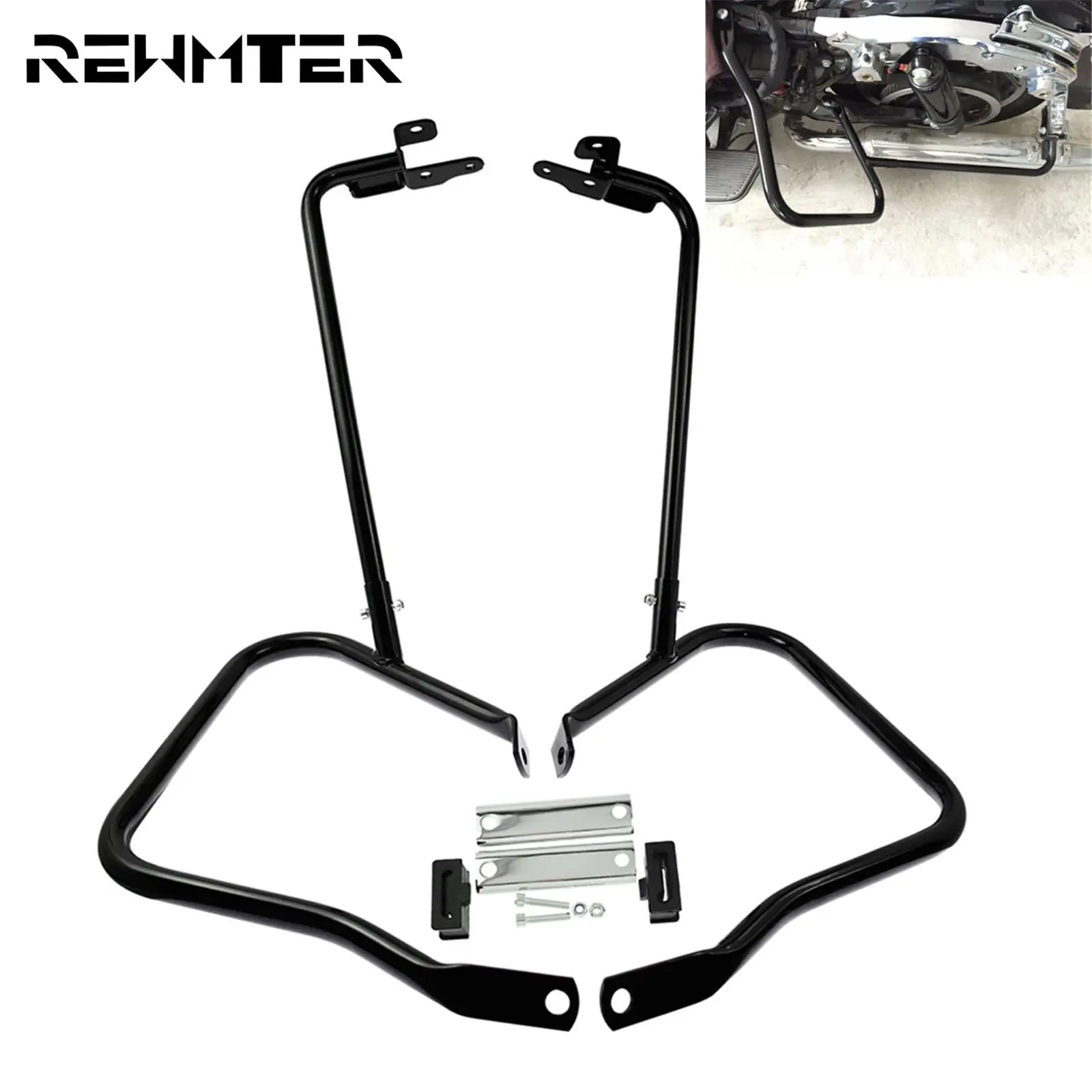Motorcycle Saddlebag Bracket Guard W/ Support Bar Black For Harley Touring Street Electra Glide Road Glide Road King FLHR 14-20
Motorcycle Saddlebag Bracket Guard W/ Support Bar Black For Harley Touring Street Electra Glide Road Glide Road King FLHR 14-20