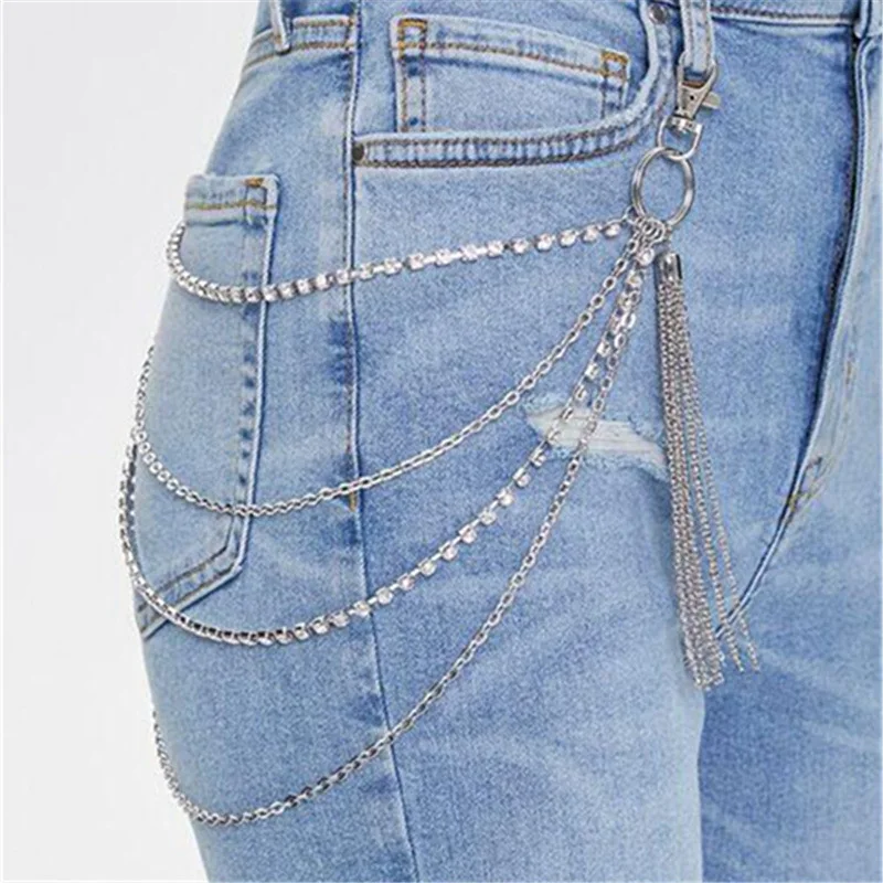 Fashion Multilayer Crystal Pants Waist Chain For Women Men Simple Punk Metal Keys Chain Jewelry Accessories Trousers Key Chain
Fashion Multilayer Crystal Pants Waist Chain For Women Men Simple Punk Metal Keys Chain Jewelry Accessories Trousers Key Chain