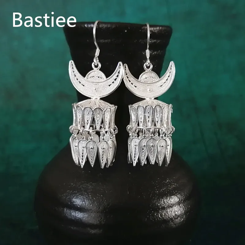 Женские серьги-кисточки Bastiee из серебра 999 пробы ручной работы | Украшения и