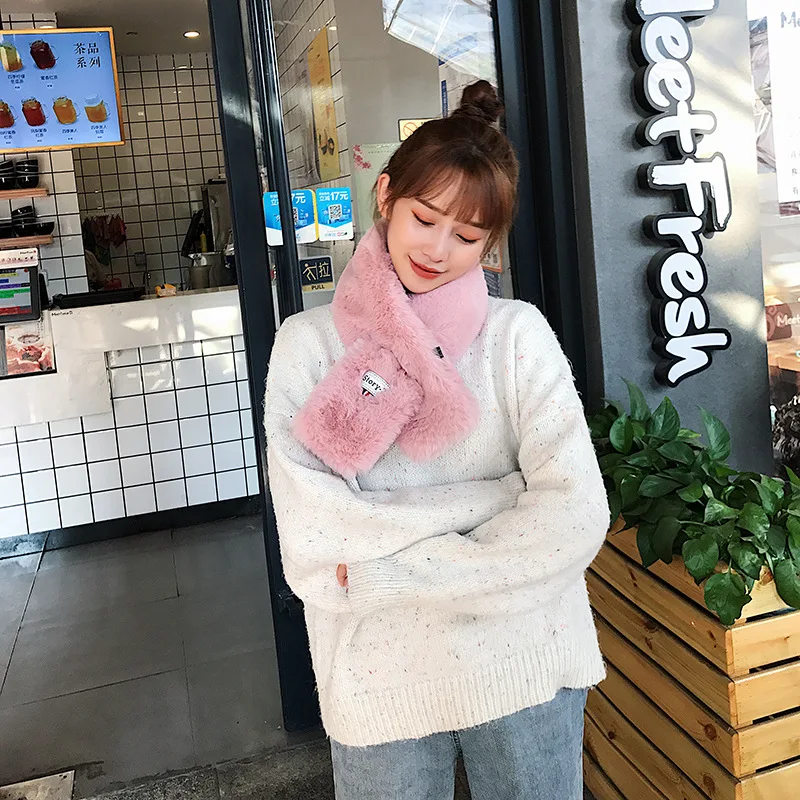 Fashion Korean girl style plush cross scarf lovely college students versatile autumn and winter warm scarf
Fashion Korean girl style plush cross scarf lovely college students versatile autumn and winter warm scarf