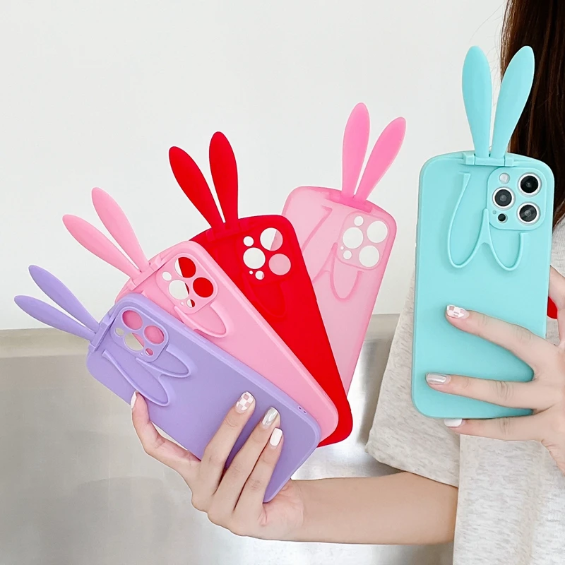 3D Cute Cartoon Rabbit Ear Phone Case For iphone 13 Pro Max 12 11 XR X XS 8 7 Plus Colorful Stand Soft Silicone Shockproof Cover
3D Cute Cartoon Rabbit Ear Phone Case For iphone 13 Pro Max 12 11 XR X XS 8 7 Plus Colorful Stand Soft Silicone Shockproof Cover