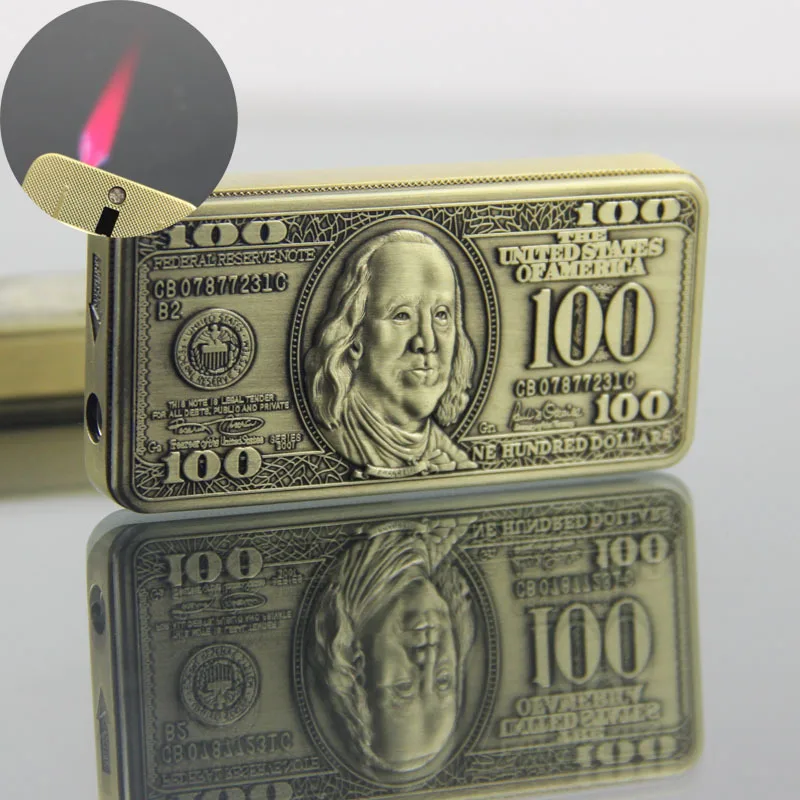 Originality 100 Dollar Drop-down Type Lighter Windbreak Lighter Inflation Lighter
Originality 100 Dollar Drop-down Type Lighter Windbreak Lighter Inflation Lighter