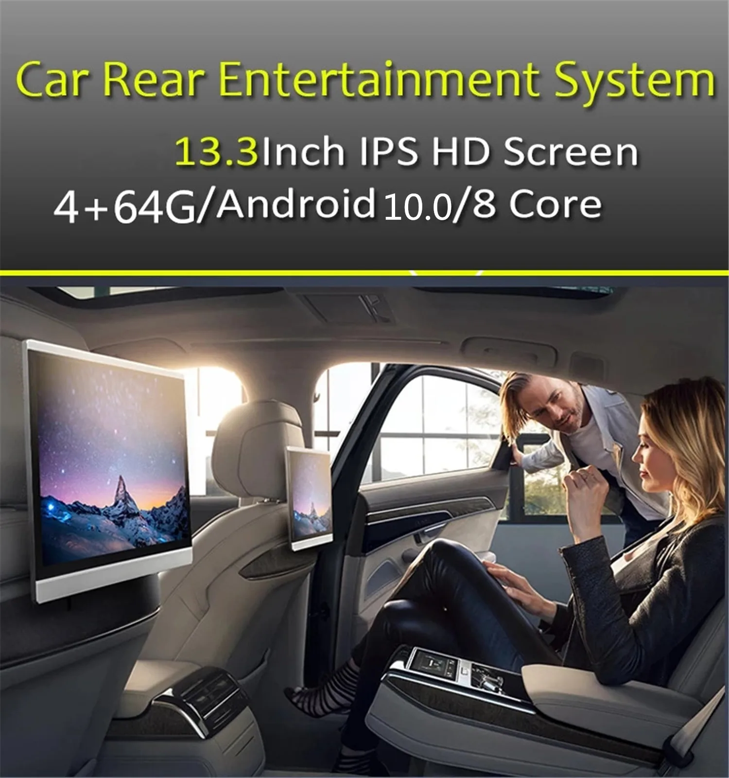 Автомобильный видеоплеер на подголовник, экран 13,3 дюйма, Android 10, 4K, HD 1080P, 4 + 64 ГБ, Wi-Fi, Bluetooth/USB/SD/HDMI/FM/Link
Автомобильный видеоплеер на подголовник, экран 13,3 дюйма, Android 10, 4K, HD 1080P, 4 + 64 ГБ, Wi-Fi, Bluetooth/USB/SD/HDMI/FM/Link