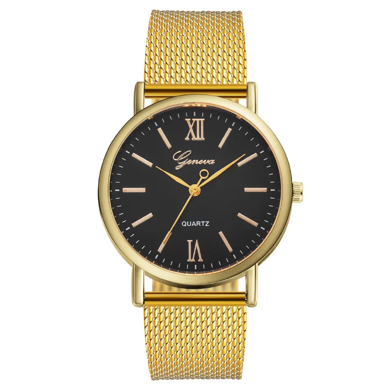 

Luxury Men's Watch Fashion High Quality Gold Silicone Strap Geneva Roman Numerals Dial Quartz Wristwatches Montre Homme Relogio