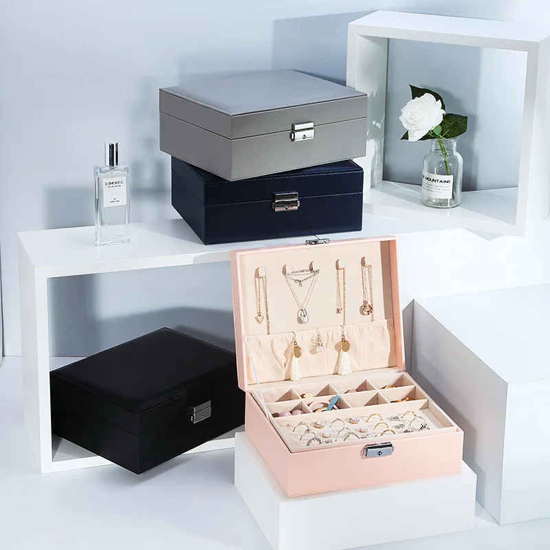 Pink 2 layers 2309 Large Velvet Jewelry Storage Case Organizer PU Leather Necklace Ring Earring Jewellery Box Packaging Casket
Pink 2 layers 2309 Large Velvet Jewelry Storage Case Organizer PU Leather Necklace Ring Earring Jewellery Box Packaging Casket
