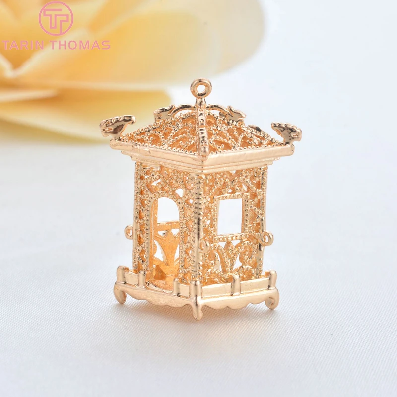 (34052)2PCS 26*21*17MM 24K Gold Color Plated Brass 3D Pavilion Charms Pendants High Quality Diy Jewelry Findings Accessories
(34052)2PCS 26*21*17MM 24K Gold Color Plated Brass 3D Pavilion Charms Pendants High Quality Diy Jewelry Findings Accessories