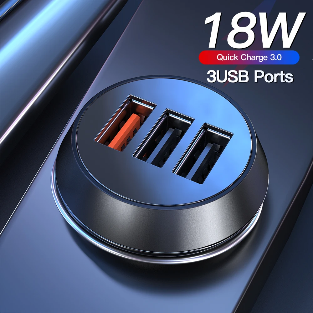 Car USB Charger 3 Ports Fast Charging For iPhone 12 Samsung 18W Quick Charge 3.0 Mini USB Mobile Phone Charger Adapter in Car
Car USB Charger 3 Ports Fast Charging For iPhone 12 Samsung 18W Quick Charge 3.0 Mini USB Mobile Phone Charger Adapter in Car