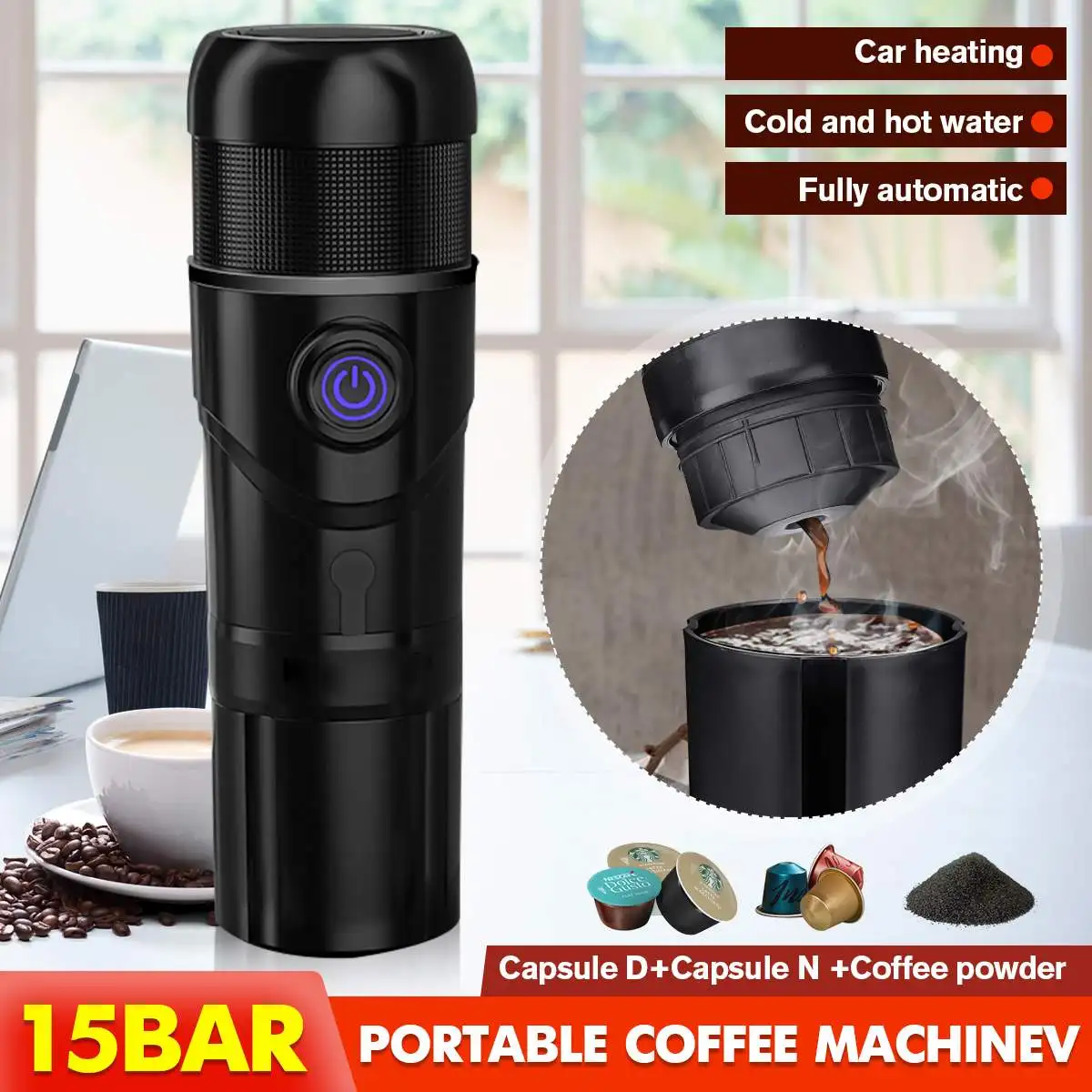 Portable Coffee Machine for Car DC12V Expresso Maker Nespresso Dolcegusto Capsule Espresso Machine Coffee Powder
Portable Coffee Machine for Car DC12V Expresso Maker Nespresso Dolcegusto Capsule Espresso Machine Coffee Powder
