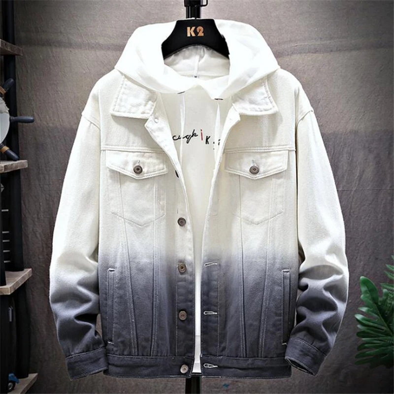 Spring Mens Denim Jacket Mens Trendy Fashion Slim Bomber Gradient Color Denim Jacket Male Retro Cowboy Jeans jackets Clothing
Spring Mens Denim Jacket Mens Trendy Fashion Slim Bomber Gradient Color Denim Jacket Male Retro Cowboy Jeans jackets Clothing
