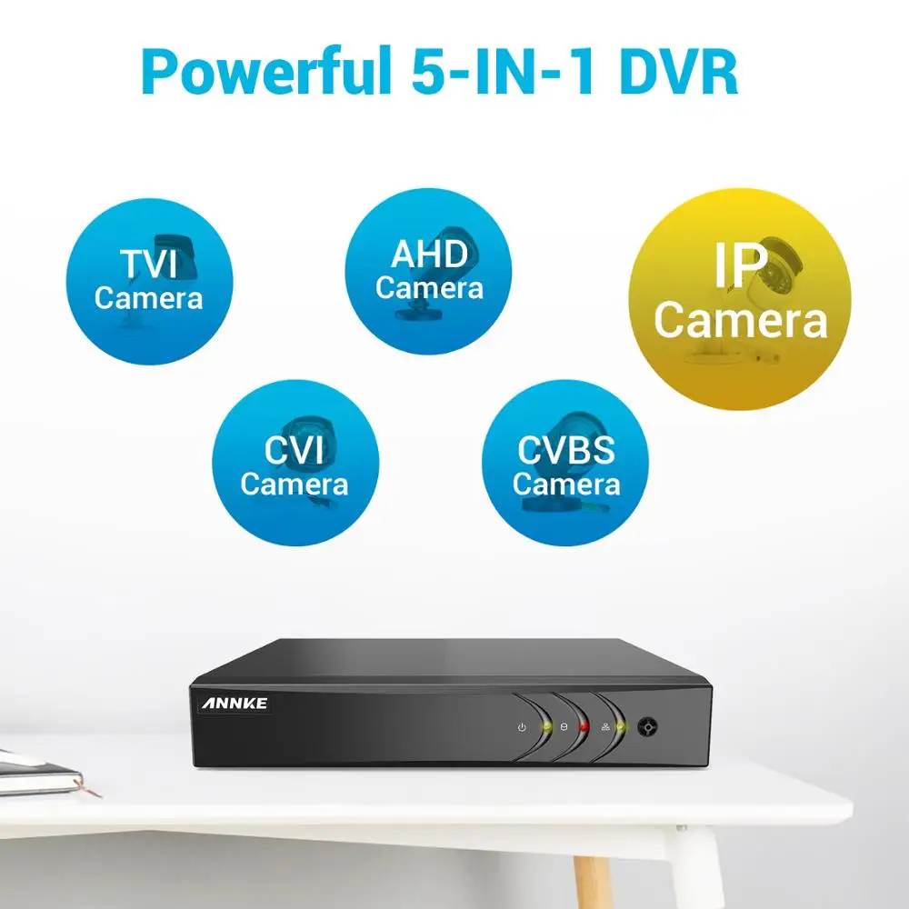 Видеорегистратор ANNKE 8CH 5MP Lite 5in1 HD TVI CVI AHD IP H.265 + запись видео оповещение по