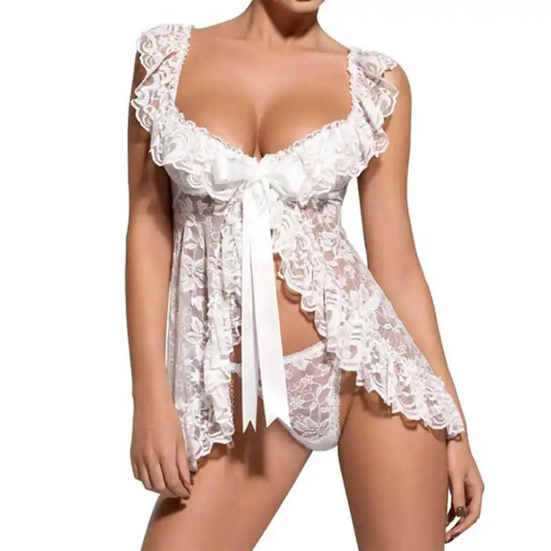 2020 New Sexy Lingerie Robe Dress Women Erotic Costumes Lace Sleepwear Nightgown+ Sexy G String Sleepwear Nightgowns
2020 New Sexy Lingerie Robe Dress Women Erotic Costumes Lace Sleepwear Nightgown+ Sexy G String Sleepwear Nightgowns