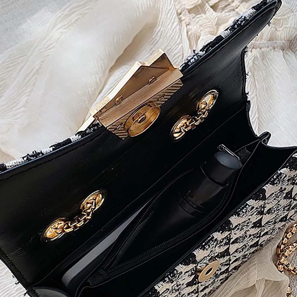 WOOL Handbag vintage One-Shoulder Woven Small Square bag women's bag Female Bags Crossbody Handbag Lock Chain Bag Bolsa Feminina
WOOL Handbag vintage One-Shoulder Woven Small Square bag women's bag Female Bags Crossbody Handbag Lock Chain Bag Bolsa Feminina