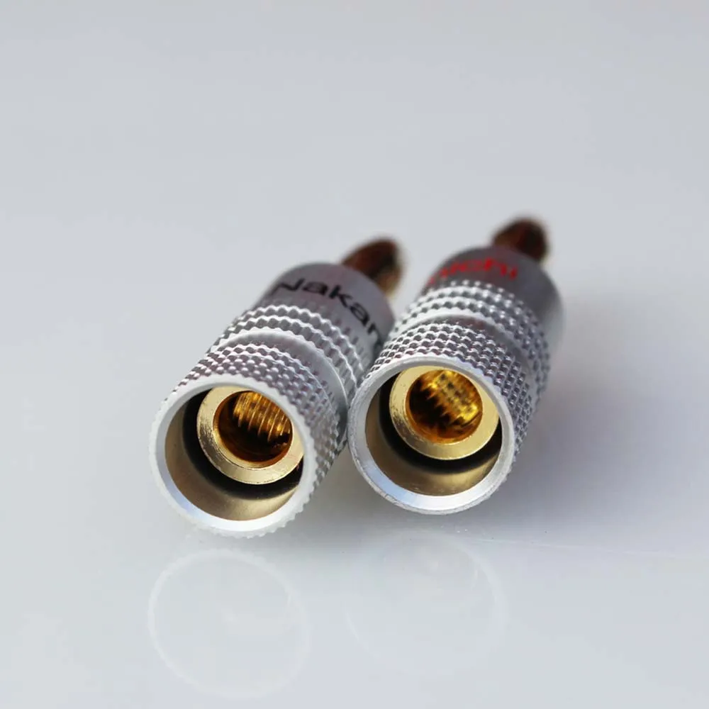 4pcs Banana Connector 4mm Speaker banana plugs 24K Copper gold plated 4mm Banana Jack match with 4mm binding post
4pcs Banana Connector 4mm Speaker banana plugs 24K Copper gold plated 4mm Banana Jack match with 4mm binding post