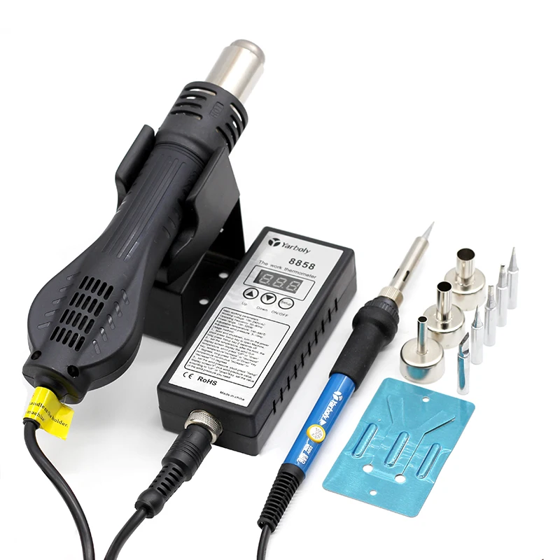 Soldering Station 8858 Portable Digital Hot Air Gun BGA Rework Solder Station Hot Air Blower Heat Gun Desoldering Than 858D 858
Soldering Station 8858 Portable Digital Hot Air Gun BGA Rework Solder Station Hot Air Blower Heat Gun Desoldering Than 858D 858