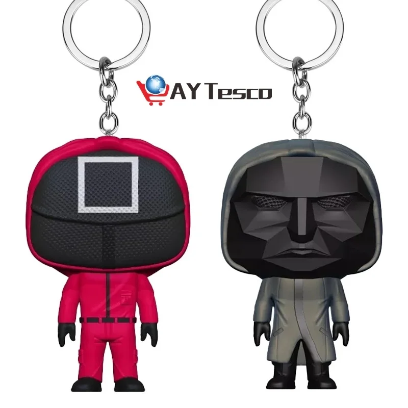 Squid Game Figures Mask Keychain Charms Accessories Round Six Cosplay Keychains for Ladies Women Men Kids Key Chain Toys Gift
Squid Game Figures Mask Keychain Charms Accessories Round Six Cosplay Keychains for Ladies Women Men Kids Key Chain Toys Gift