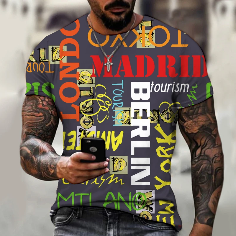 2021 latest design men's street trend T-shirt 3D printing personalized graffiti letter symbol pattern Short sleeve fashion top
2021 latest design men's street trend T-shirt 3D printing personalized graffiti letter symbol pattern Short sleeve fashion top