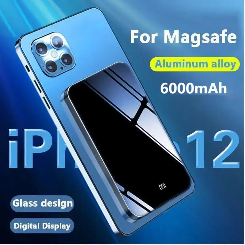 Magnetic Wireless Power Bank 6000mAh Universal External Battery Mobile Phone15W Wireless Magsafing Magnet Powerbank for iPhone12
Magnetic Wireless Power Bank 6000mAh Universal External Battery Mobile Phone15W Wireless Magsafing Magnet Powerbank for iPhone12