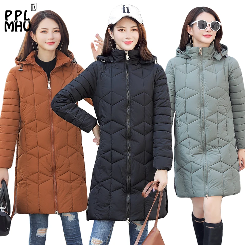 2019 Nueva Parkas mujer abrigo de invierno engrosamiento algodón chaqueta верхняя одежда parkas para largo con capucha | Женская