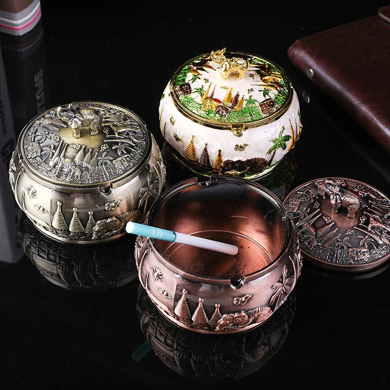 Antislip Bottom Windproof Soot Vintage Elephant Ashtray with Lid Zinc Alloy Metal Unique Home Decoration Craft Gift Ornament
Antislip Bottom Windproof Soot Vintage Elephant Ashtray with Lid Zinc Alloy Metal Unique Home Decoration Craft Gift Ornament