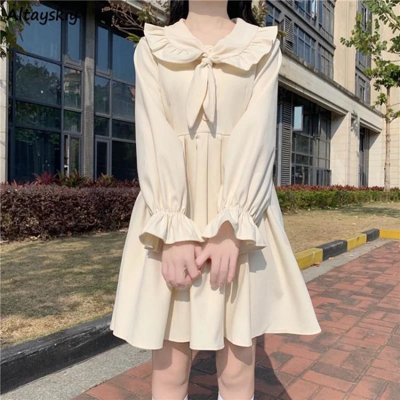 Preppy Style Dress Women Lovely Japanese Style JK Autumn Spring Basic Girls Vestido Leisure Harajuku Stylish Ladies Clothes Pure
Preppy Style Dress Women Lovely Japanese Style JK Autumn Spring Basic Girls Vestido Leisure Harajuku Stylish Ladies Clothes Pure