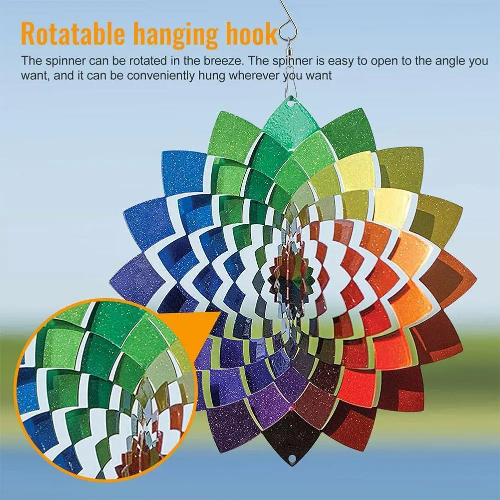 1Pcs 3D Wind Chime Decoration Garden Gift Metal Outdoor Window Decor Wind Rainbow Flower Stereo Hanging Rotating Spinner
1Pcs 3D Wind Chime Decoration Garden Gift Metal Outdoor Window Decor Wind Rainbow Flower Stereo Hanging Rotating Spinner