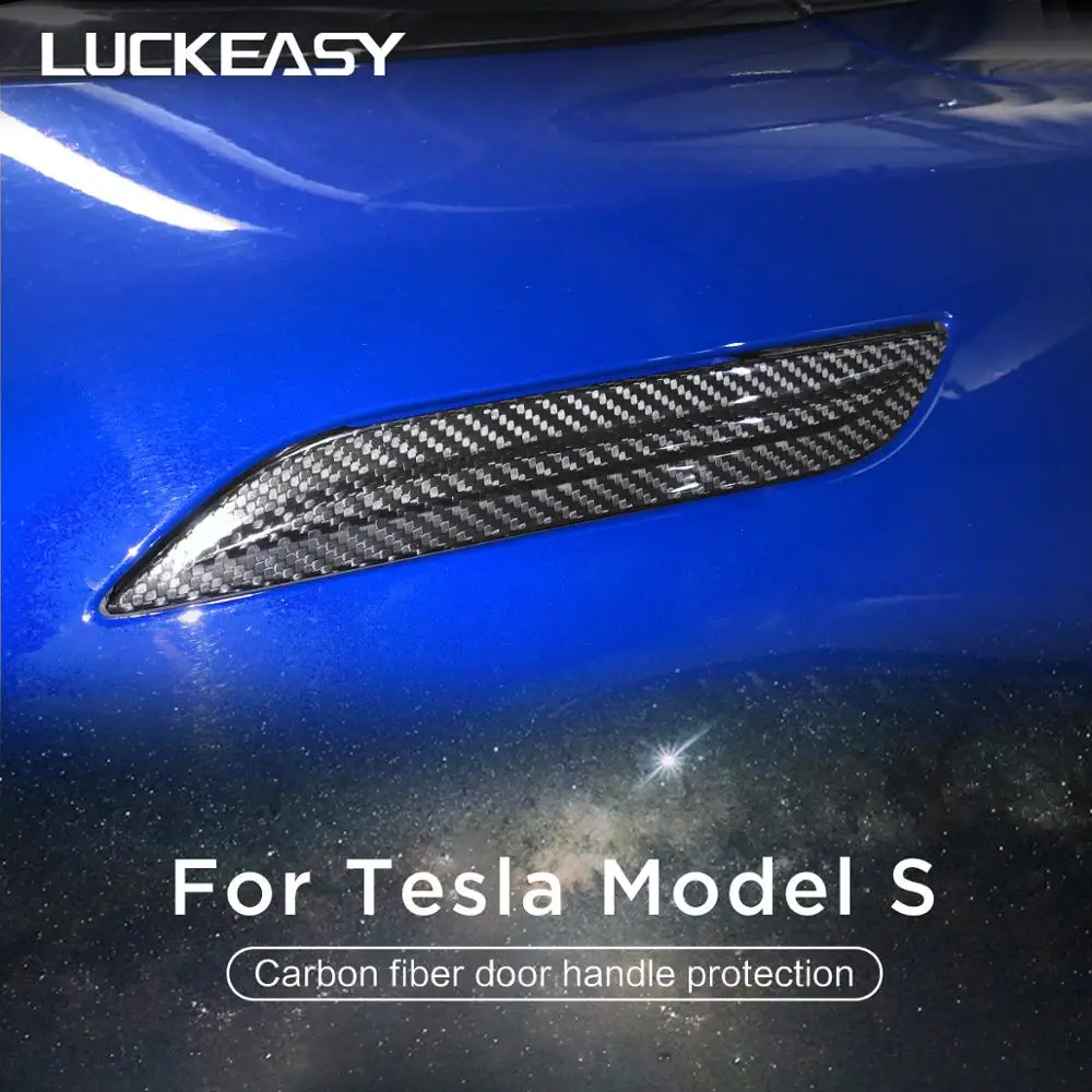 LUCKEASY Door handle trim strip for Tesla Model S 2016-2022 True carbon fiber Car door decoration stickers 4pcs/set
LUCKEASY Door handle trim strip for Tesla Model S 2016-2022 True carbon fiber Car door decoration stickers 4pcs/set