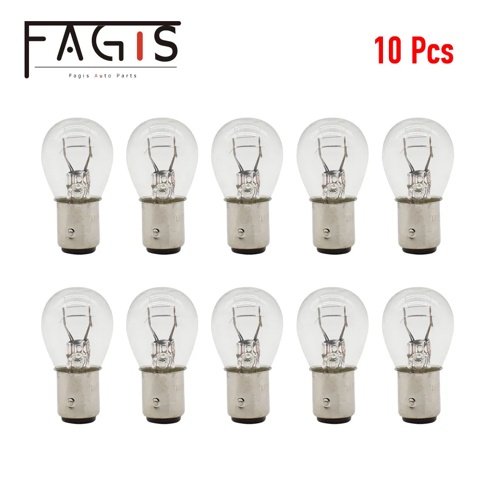 Fagis 10 шт. автомобильный светильник S25 1156 1157 P21W P21/5 Вт BA15S BAY15D BA15D 12V автомобильные