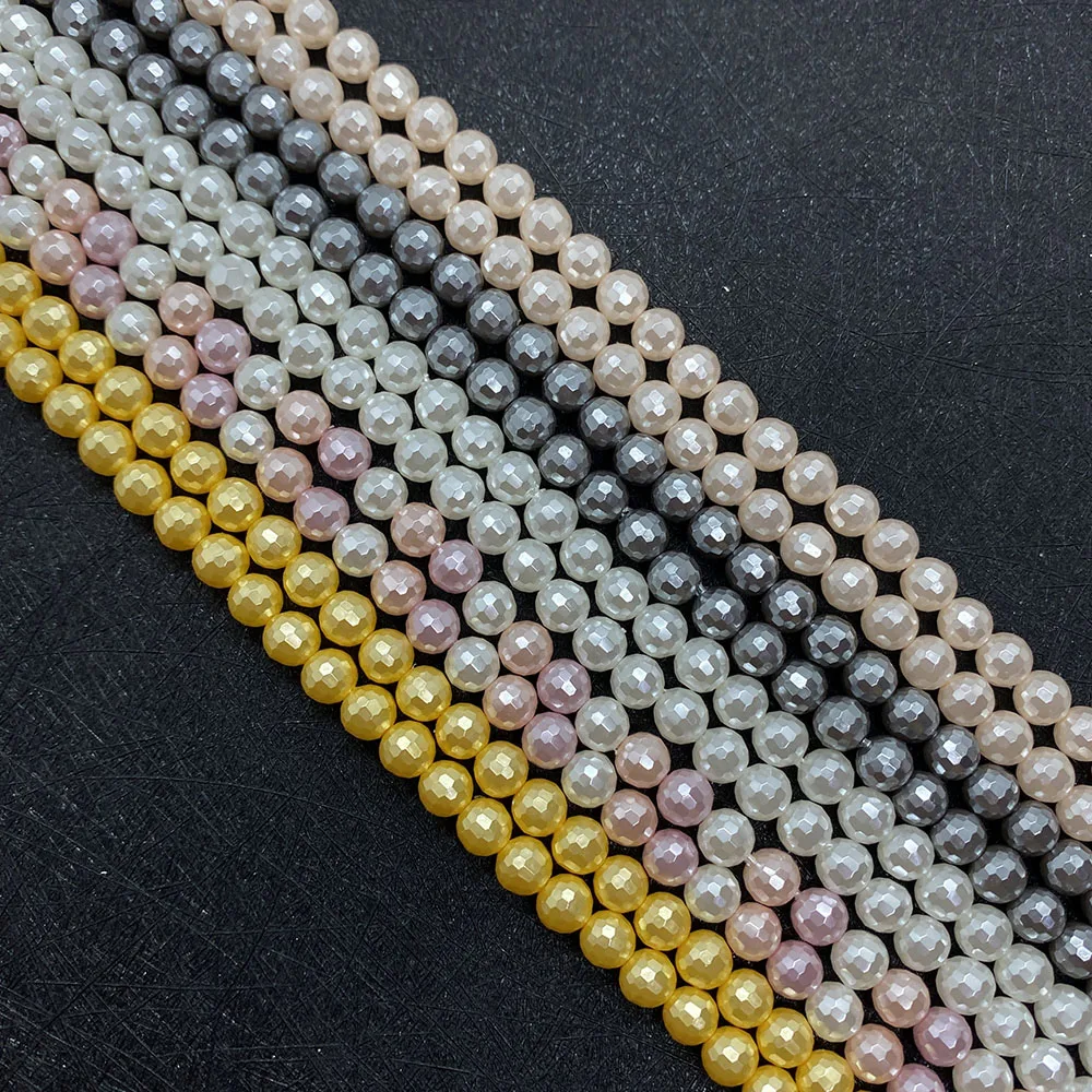Natural White Shell Round Beads, Faceted Shell Pearl Loose Beads for DIY Ladies Necklace Bracelet Earring Jewelry 15.5 Inches
Natural White Shell Round Beads, Faceted Shell Pearl Loose Beads for DIY Ladies Necklace Bracelet Earring Jewelry 15.5 Inches