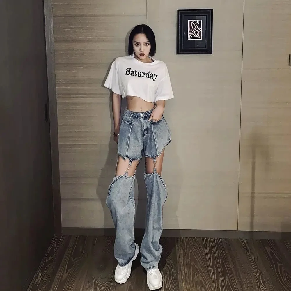 Ins Harajuku style stitching zipper jeans women's high waisted slim versatile loose straight pants detachable pants trend
Ins Harajuku style stitching zipper jeans women's high waisted slim versatile loose straight pants detachable pants trend