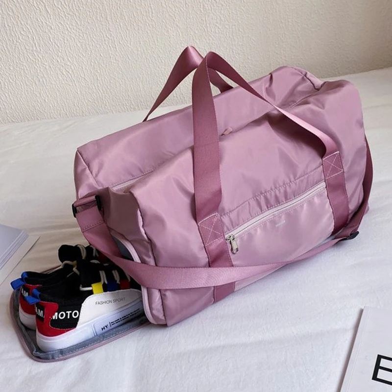 

High Quality Women Travel Bag Waterproof Weekender Bags Oxford Cloth Luggages Handbag Shoulder Bag Traveling Bag Dry and Wet 50