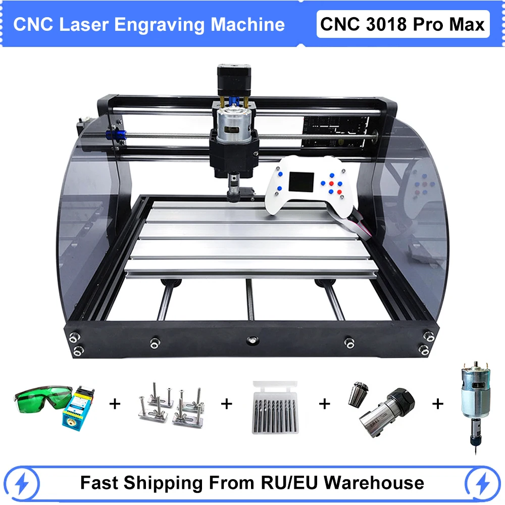 

CNC 3018 Pro Max Laser Engraver Wood CNC Router GRBL DIY 3 Axis Milling Laser Engraving Machine With Offline Controller 0.5W-15W