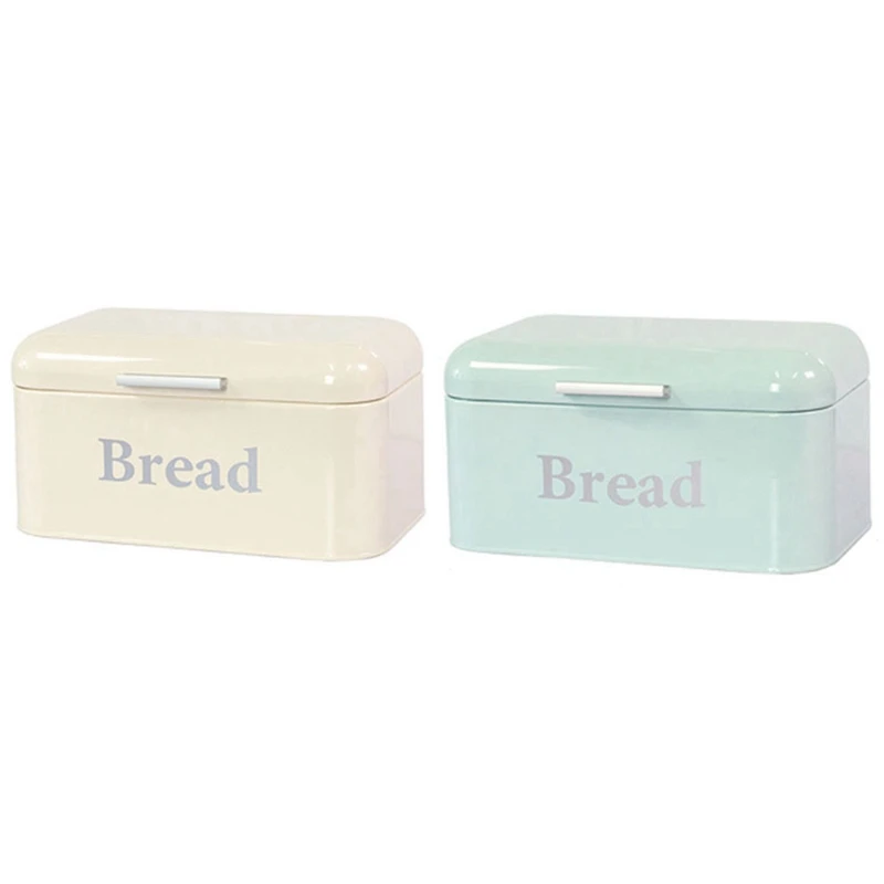 2 Pcs Vintage Bread Box Cupboard Iron Snack Box Desktop Finishing Dust-Proof Storage Box Storage White & Blue
2 Pcs Vintage Bread Box Cupboard Iron Snack Box Desktop Finishing Dust-Proof Storage Box Storage White & Blue