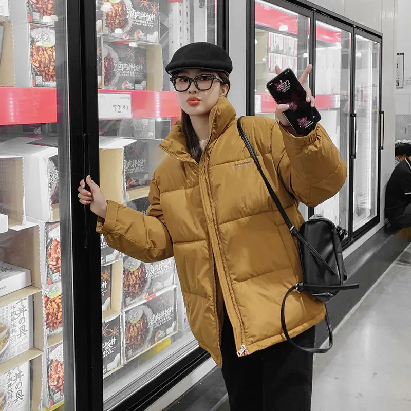 Women Jacket White Cotton Coat Streetwear Short Stand Collar Korean Loose Puffer Jackets Solid Warm Outerwear
Women Jacket White Cotton Coat Streetwear Short Stand Collar Korean Loose Puffer Jackets Solid Warm Outerwear
