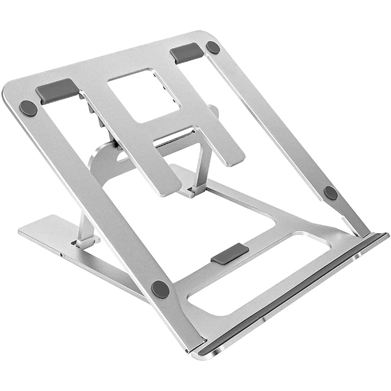 Laptop Stand, Adjustable, Portable, Aluminum, Bracket for the Desk with 5 Levels Height, Silicone Pad (Silver)
Laptop Stand, Adjustable, Portable, Aluminum, Bracket for the Desk with 5 Levels Height, Silicone Pad (Silver)