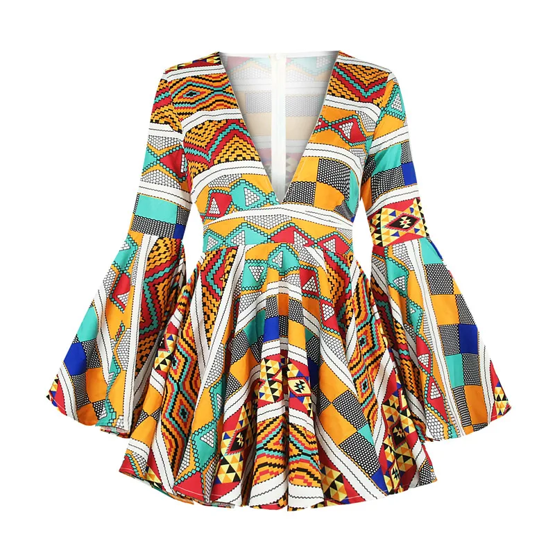 Sexy V Neck Long Sleeve Dress Women African Clothes Fashion African Dashiki Print Midi Swing Dress Party African Dresses Women
Sexy V Neck Long Sleeve Dress Women African Clothes Fashion African Dashiki Print Midi Swing Dress Party African Dresses Women