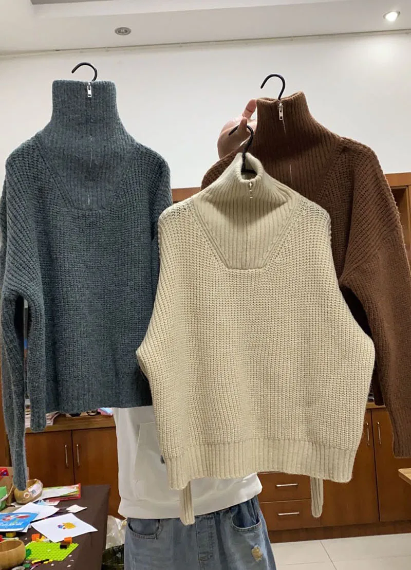 Chic Korean joker turtleneck zipper loose thickening knitting sweater coat
Chic Korean joker turtleneck zipper loose thickening knitting sweater coat