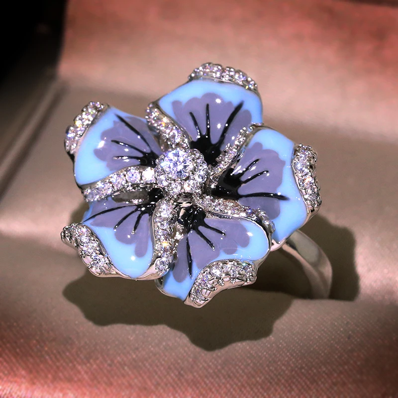 Milangirl High Quality Jewelry For Woman Gorgeous Blue Flower Ring Fashion Trendy Jewelry HANDMADE Enamel Ring
Milangirl High Quality Jewelry For Woman Gorgeous Blue Flower Ring Fashion Trendy Jewelry HANDMADE Enamel Ring