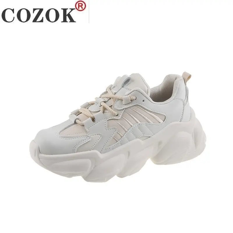 Black Platform Sneakers Women Shoes Casual Lace Up Thick Sole Shoes Woman Beige Winter Chunky Sneakers Leather Vulcanize Shoes 
Black Platform Sneakers Women Shoes Casual Lace Up Thick Sole Shoes Woman Beige Winter Chunky Sneakers Leather Vulcanize Shoes