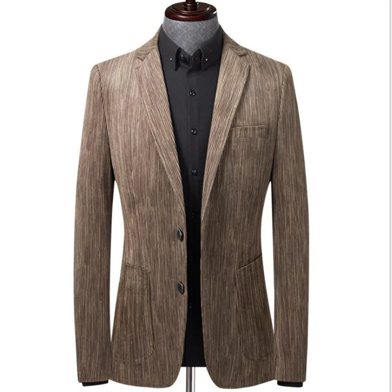 

Men's Blazer Corduroy Jacket Blazer Grid Suit Jacket Blazers Coat Business Casual Overcoat