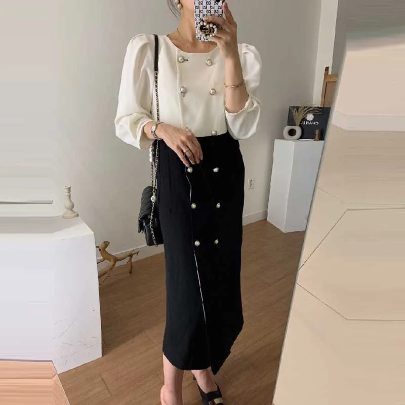 Korean Women Slim Double Breasted Dress Fashion Elegant Party Holiday One-Piece Dress Spring Autumn 2021 Ladies Dress Midi Dress
Korean Women Slim Double Breasted Dress Fashion Elegant Party Holiday One-Piece Dress Spring Autumn 2021 Ladies Dress Midi Dress