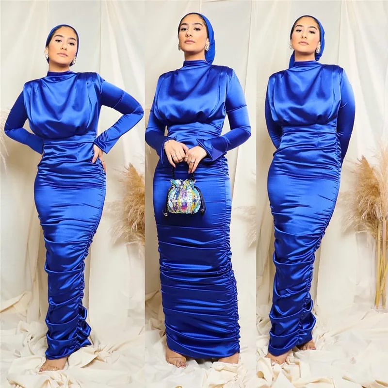Hot Sale Pleated Satin Kaftan Muslim Dress Elegant Pure Color Long Islamic Abayas Women Modest Wear Clothing EID Robes WY005
Hot Sale Pleated Satin Kaftan Muslim Dress Elegant Pure Color Long Islamic Abayas Women Modest Wear Clothing EID Robes WY005