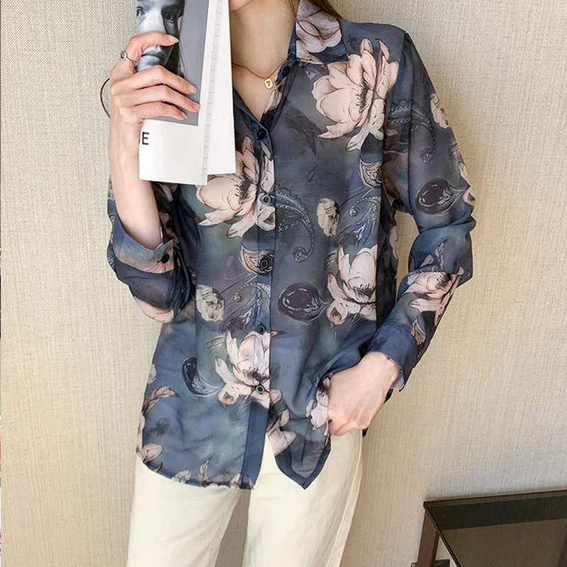 Vogue flower print ladies shirts Women's chiffon Blouses New Spring Autumn Long Sleeve Shirts Tops Blusas Mujer
Vogue flower print ladies shirts Women's chiffon Blouses New Spring Autumn Long Sleeve Shirts Tops Blusas Mujer