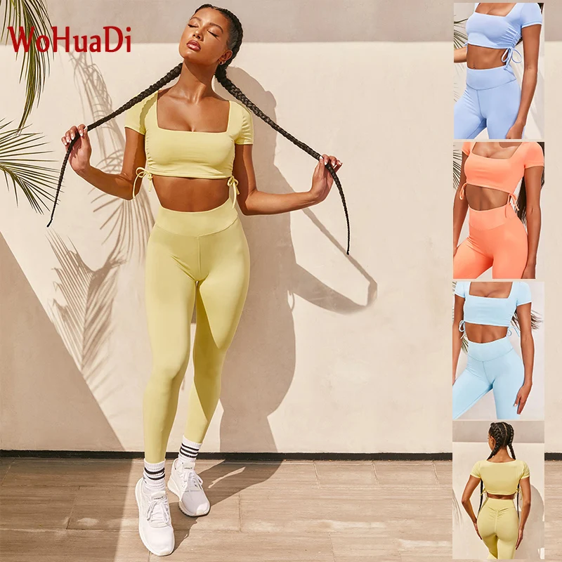 WOHUADI 2021 Women's Yoga Sets Workout Sports Shirt Waist Leggings Tether Short Sleeve Crop Top Fitness Sportswear Suit
WOHUADI 2021 Women's Yoga Sets Workout Sports Shirt Waist Leggings Tether Short Sleeve Crop Top Fitness Sportswear Suit