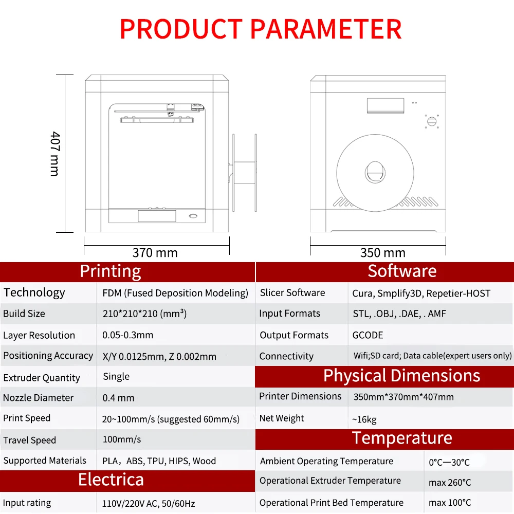 MCK M-2000 3D Printer New design Full metal model Preassembled before shipping 210*210*210MM large size impresora 3d
MCK M-2000 3D Printer New design Full metal model Preassembled before shipping 210*210*210MM large size impresora 3d
