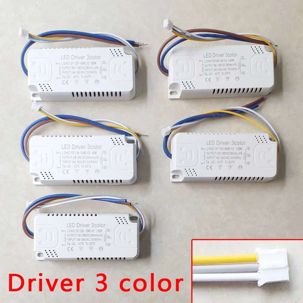 LED Driver 3 Color Adapter For LED Lighting Non-Isolating Transformer Replacement 8W-70W Constant Current Drive For Ceiling Lamp
LED Driver 3 Color Adapter For LED Lighting Non-Isolating Transformer Replacement 8W-70W Constant Current Drive For Ceiling Lamp