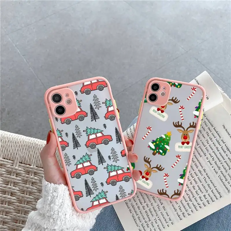 Christmas Phone Case For iPhone 12 11 Mini Pro XR XS Max 7 8 Plus X Matte transparent Pink Back Cover
Christmas Phone Case For iPhone 12 11 Mini Pro XR XS Max 7 8 Plus X Matte transparent Pink Back Cover
