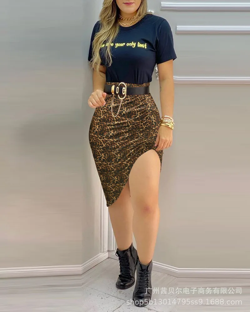 2021 New Brown Skirt O-Neck Tshirt Suit for Women Casual Printing Womens Outfits Two Piece Suit Donsignet
2021 New Brown Skirt O-Neck Tshirt Suit for Women Casual Printing Womens Outfits Two Piece Suit Donsignet