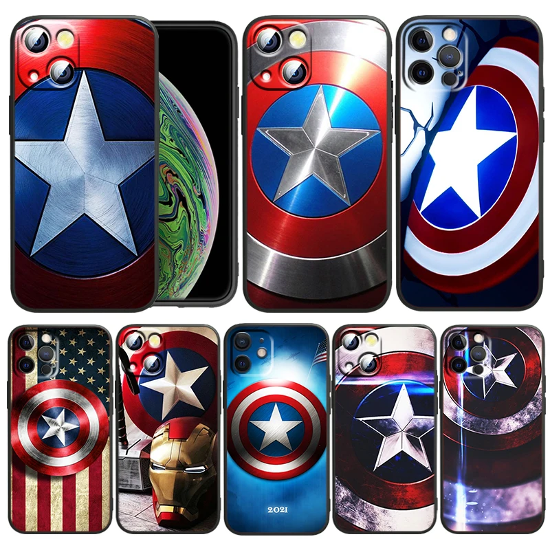 Captain America shield Marvel For Apple iPhone 13 12 Pro Max Mini 11 Pro XS Max X XR 6 7 8 Plus SE2020 Capa Black Phone Case
Captain America shield Marvel For Apple iPhone 13 12 Pro Max Mini 11 Pro XS Max X XR 6 7 8 Plus SE2020 Capa Black Phone Case