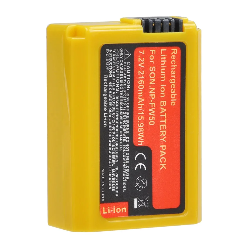 Желтый Аккумулятор для Sony NP-FW50 NP FW50 A6000 A6500 A6300 A6400 A7 A7II A7RII A7SII A7R A7R2 A55 | Электроника